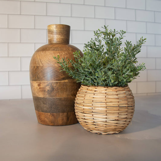 Farmhouse Boho Mango Wood Vase Handcrafted